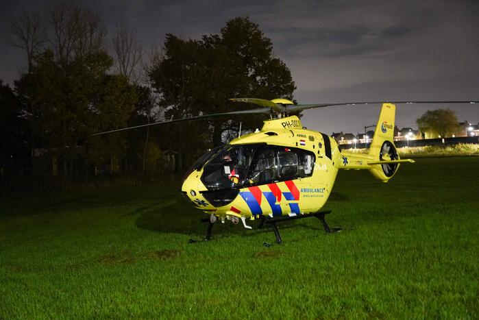 Traumahelikopter landt voor melding