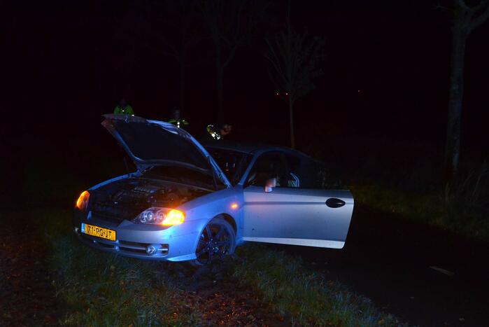 Auto raakt van de weg na uitwijkactie
