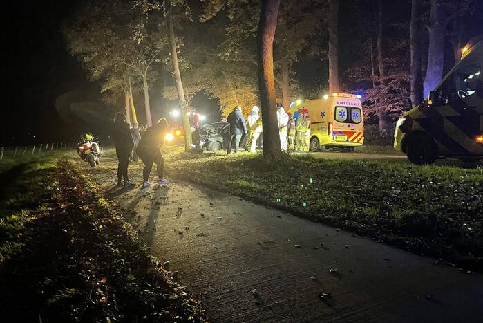 Automobilist verliest macht over het stuur en botst tegen boom