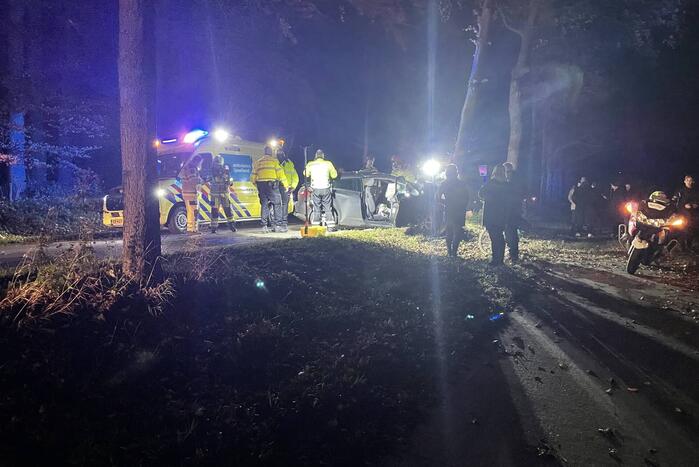 Automobilist verliest macht over het stuur en botst tegen boom