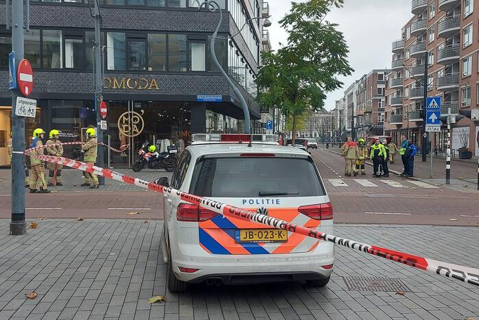 Straat afgesloten door gaslucht