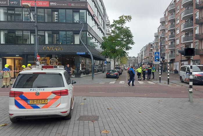 Straat afgesloten door gaslucht