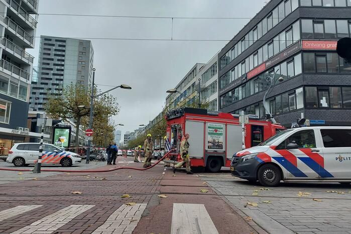 Straat afgesloten door gaslucht