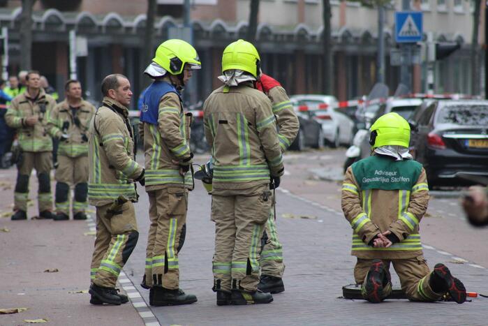 Straat afgesloten door gaslucht