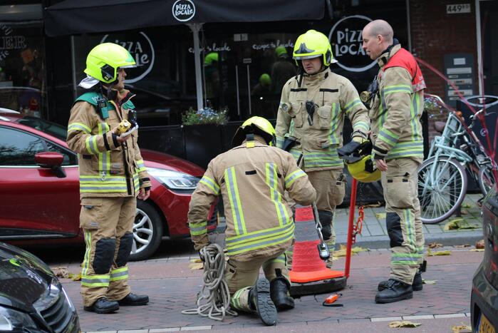 Straat afgesloten door gaslucht