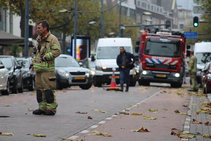 Straat afgesloten door gaslucht
