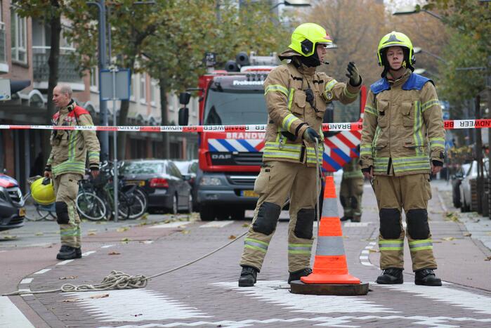 Straat afgesloten door gaslucht