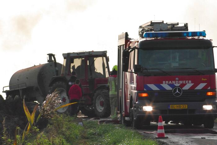 Flinke rookontwikkeling bij brand in hooibaal