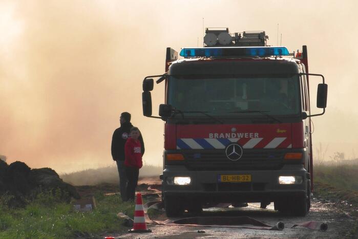 Flinke rookontwikkeling bij brand in hooibaal