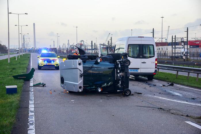 Bestuurder grasmaaier gewond bij aanrijding