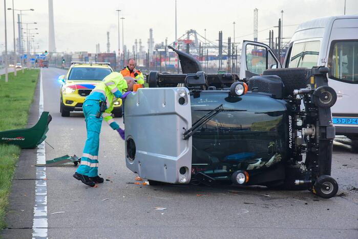 Bestuurder grasmaaier gewond bij aanrijding