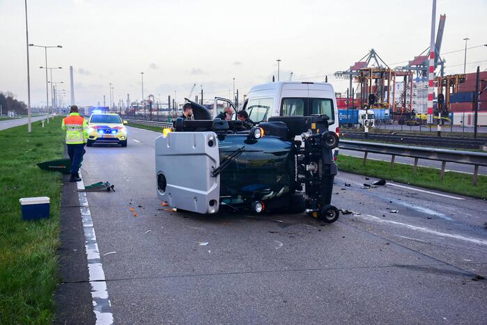 Bestuurder grasmaaier gewond bij aanrijding