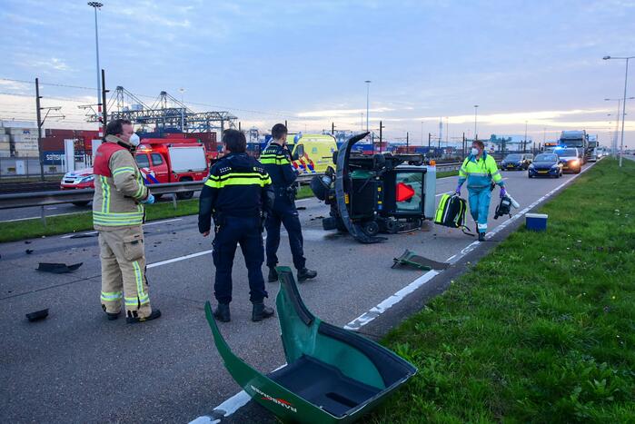 Bestuurder grasmaaier gewond bij aanrijding