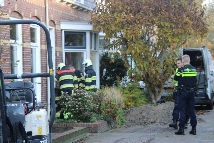 Lekkage in gasleiding bij werkzaamheden