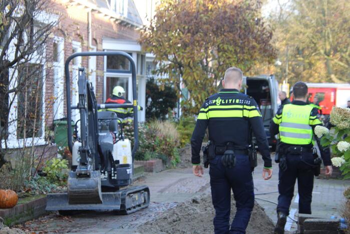 Lekkage in gasleiding bij werkzaamheden