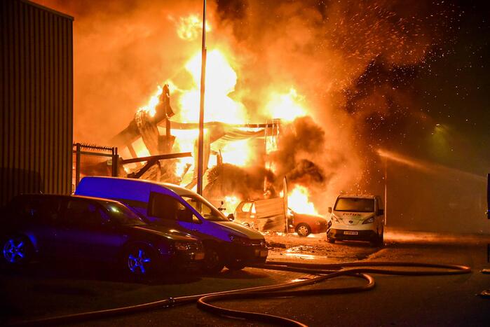 Uitslaande brand in bedrijfspanden