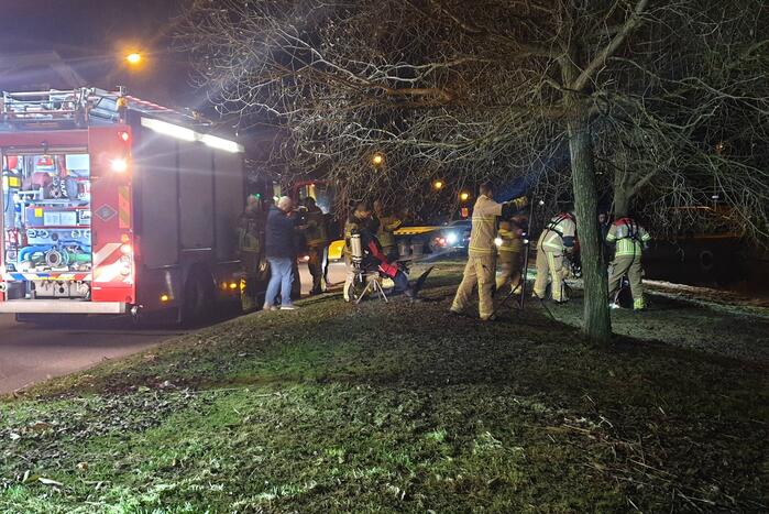 Auto raakt te water na vergeten handrem