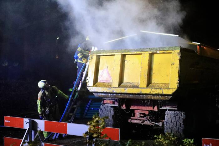Brand in aanhanger van tractor