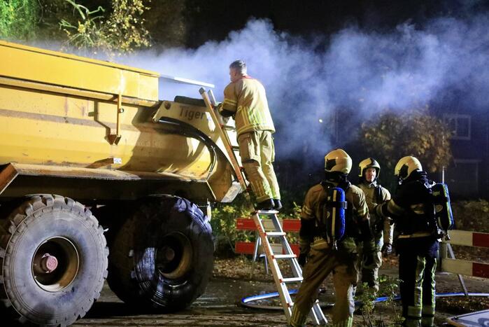 Brand in aanhanger van tractor