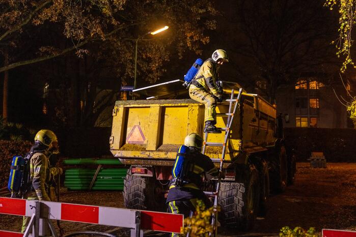 Brand in aanhanger van tractor