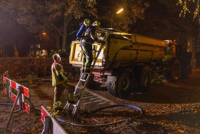 Brand in aanhanger van tractor