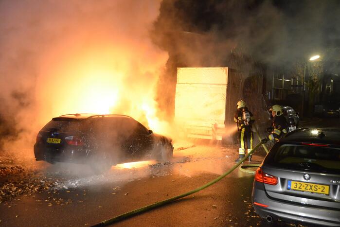 Forse brand in personenauto