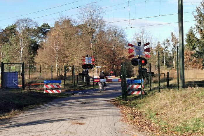 Treinen rijden stapvoets door overwegstoring