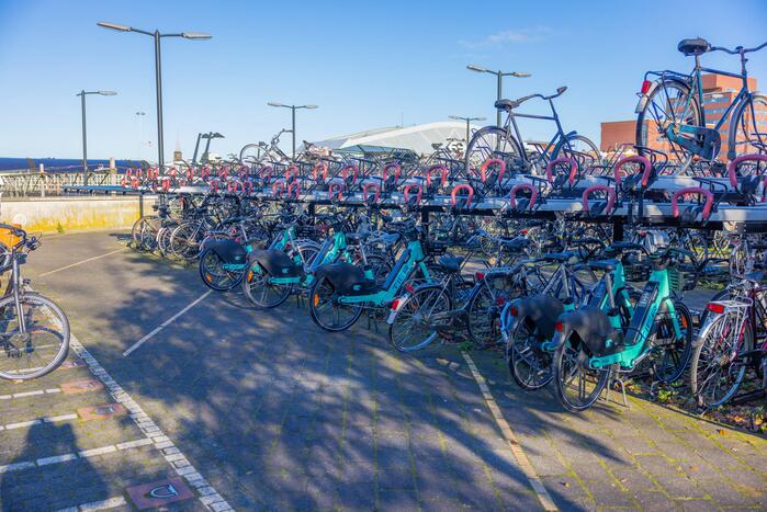 Elektrische deelfietsen klaar voor gebruik