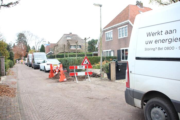 Gasleiding geraakt bij werkzaamheden