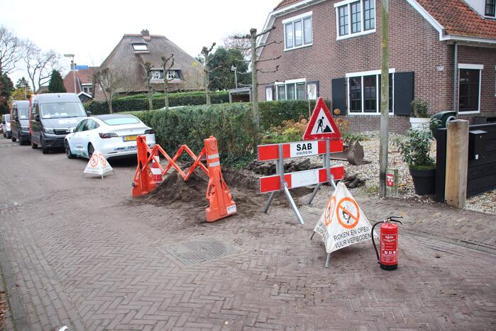 Gasleiding geraakt bij werkzaamheden