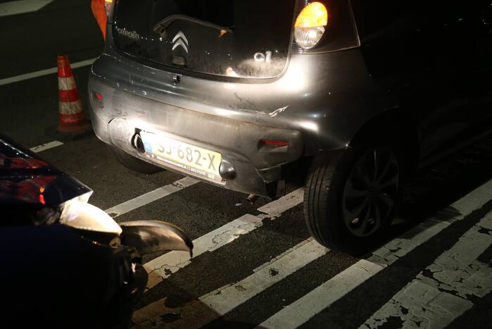 Kettingbotsing tussen vier voertuigen