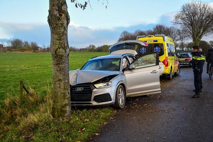 Automobilist botst met voertuig op boom