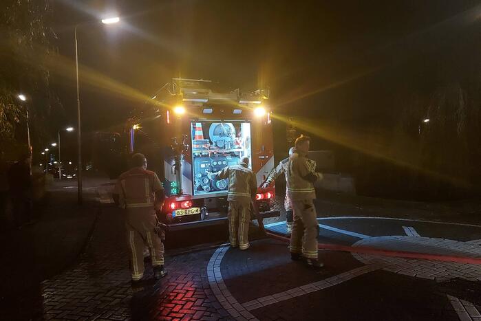 Brand blust brand in afvalcontainer