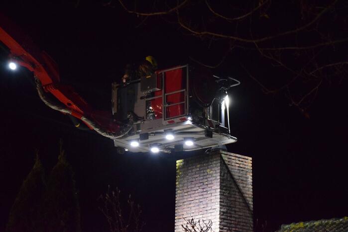Schoorsteenbrand bij vrijstaande woning