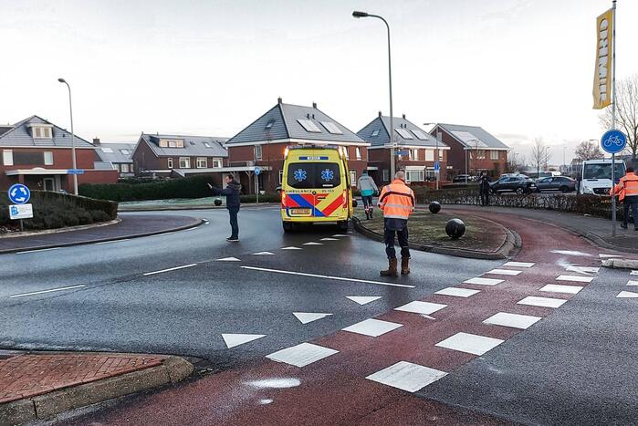 Fietsster hard onderuitgegaan op glad wegdek