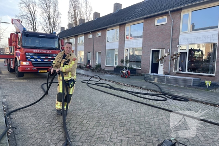 Brandweer blust brand in terrarium