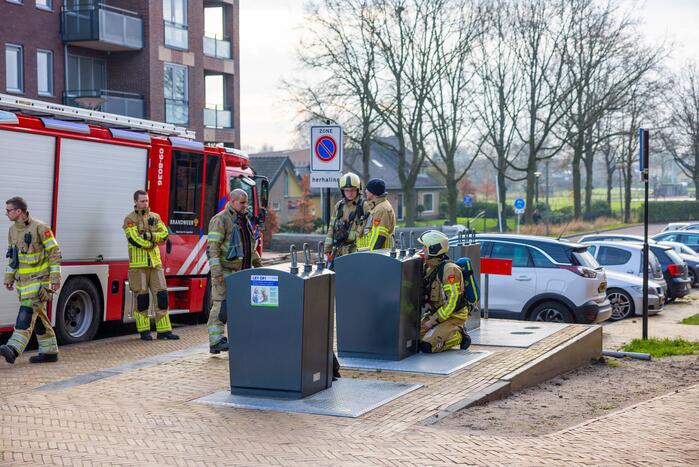 Brand in ondergrondse PMD-container
