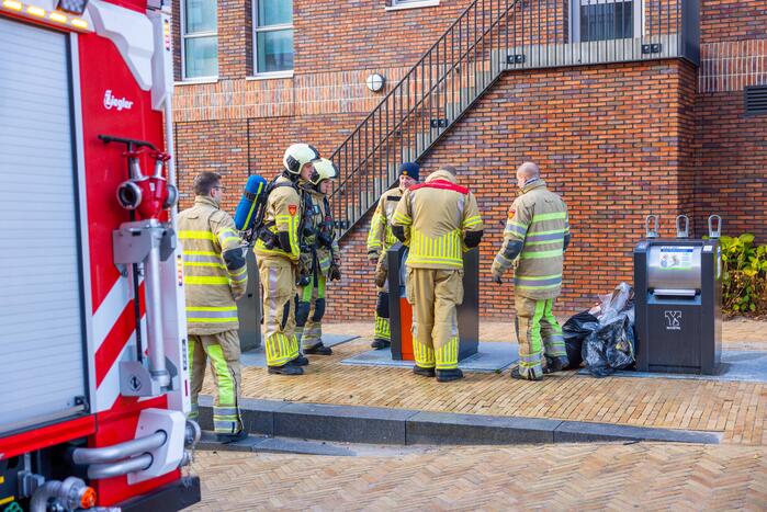 Brand in ondergrondse PMD-container
