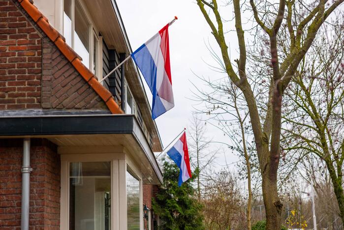 Vlaggen uitgehangen voor wereldkampioen Max Verstappen