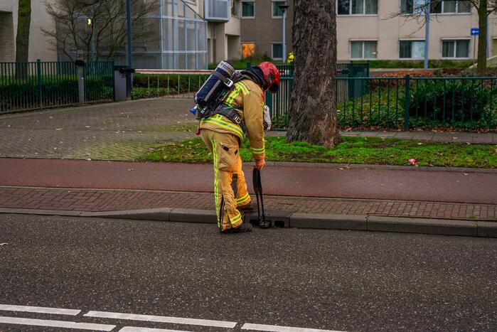 Gasleiding geraakt bij graafwerkzaamheden