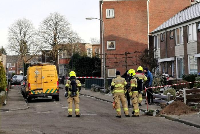Gasleiding geraakt bij rioleringswerkzaamheden