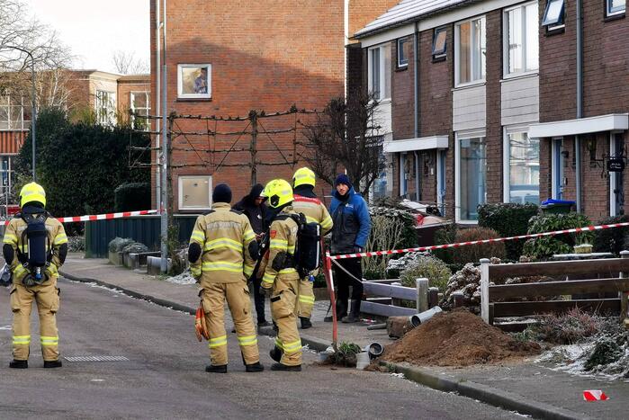 Gasleiding geraakt bij rioleringswerkzaamheden
