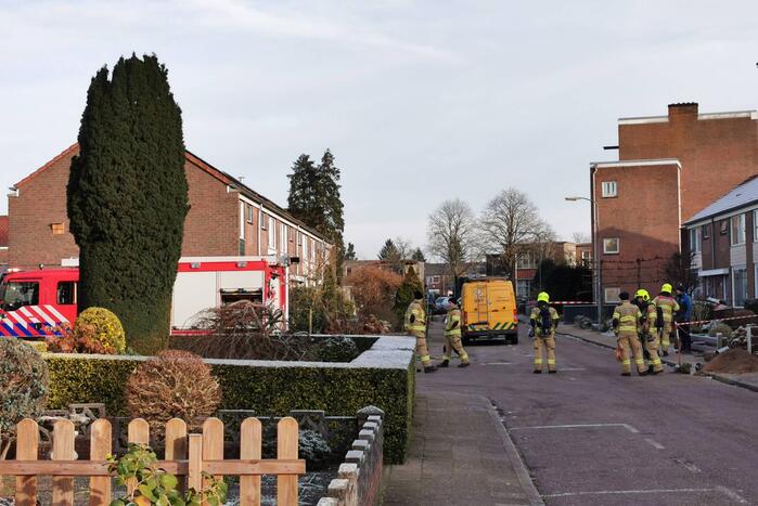 Gasleiding geraakt bij rioleringswerkzaamheden