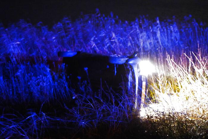 Auto raakt van de weg belandt in water