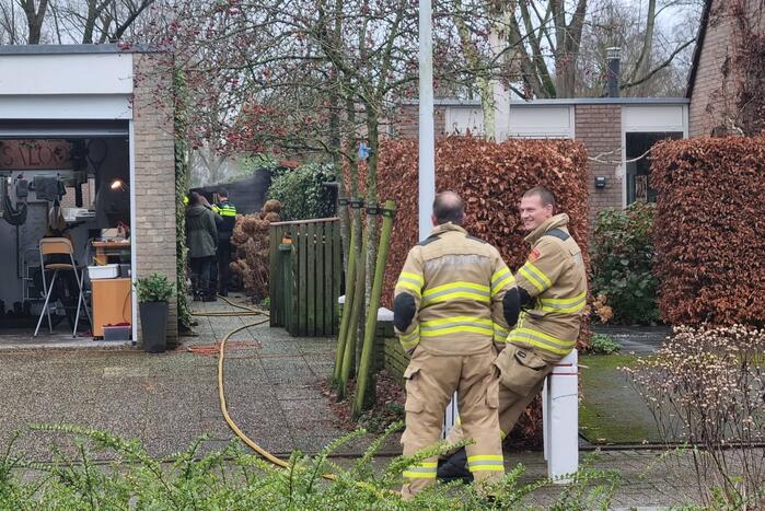 Brand in schuur van woning