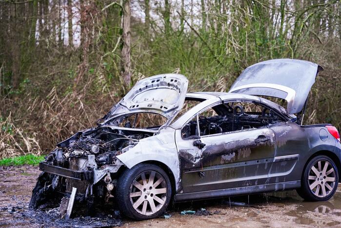 Auto vliegt in brand tijdens het rijden