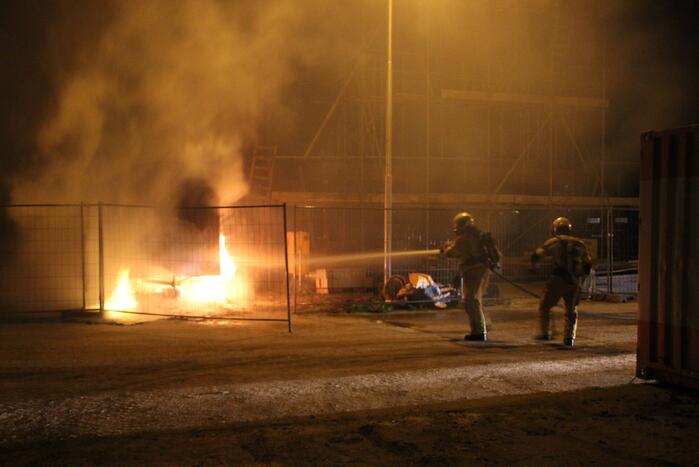 Bouwkeet verwoest door brand