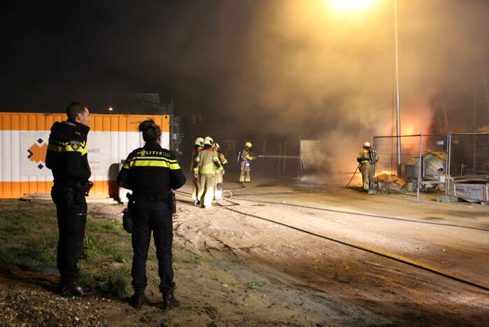 Bouwkeet verwoest door brand