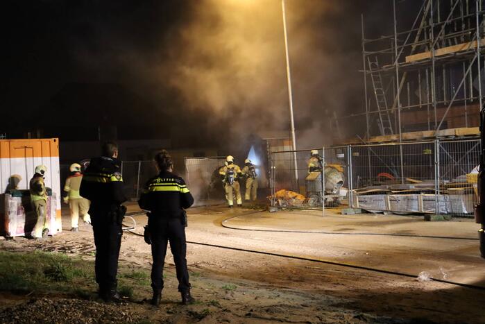 Bouwkeet verwoest door brand