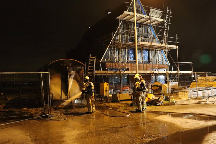 Bouwkeet verwoest door brand